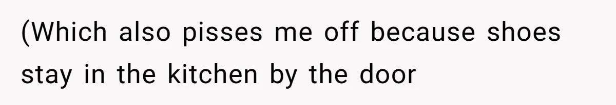 (Which also pisses me off because shoes stay in the kitchen by the door