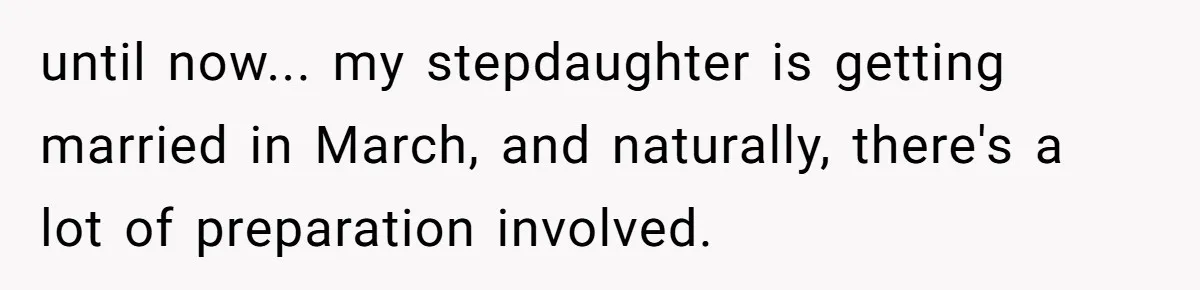 until now... my stepdaughter is getting married in March, and naturally, there's a lot of preparation involved.