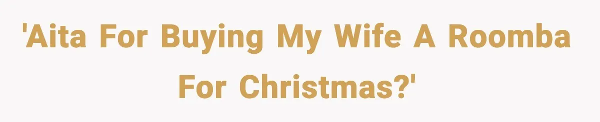 'AITA for buying my wife a Roomba for Christmas?'