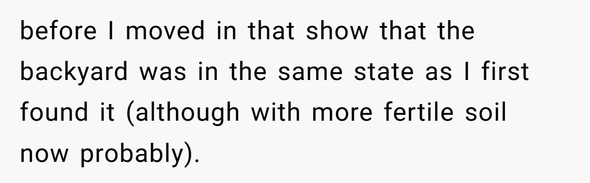 before I moved in that show that the backyard was in the same state as I first found it (although with more fertile soil now probably).