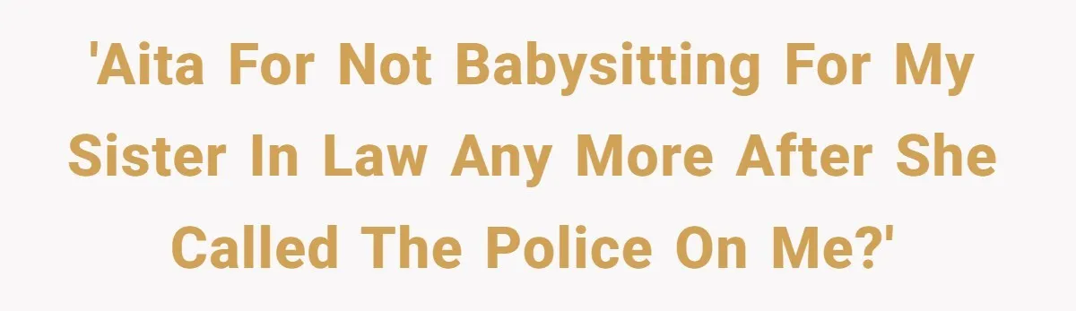 'AITA for not babysitting for my sister in law any more after she called the police on me?'