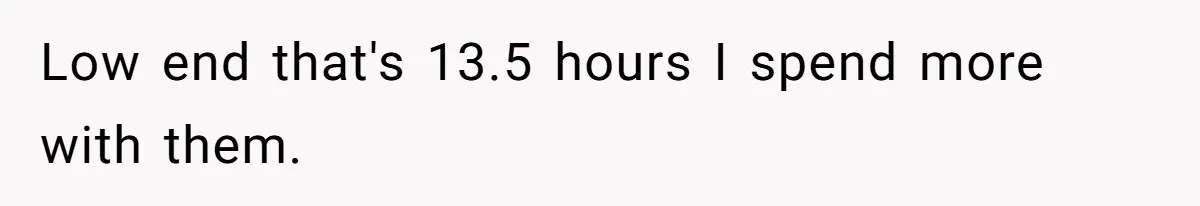 Low end that's 13.5 hours I spend more with them.