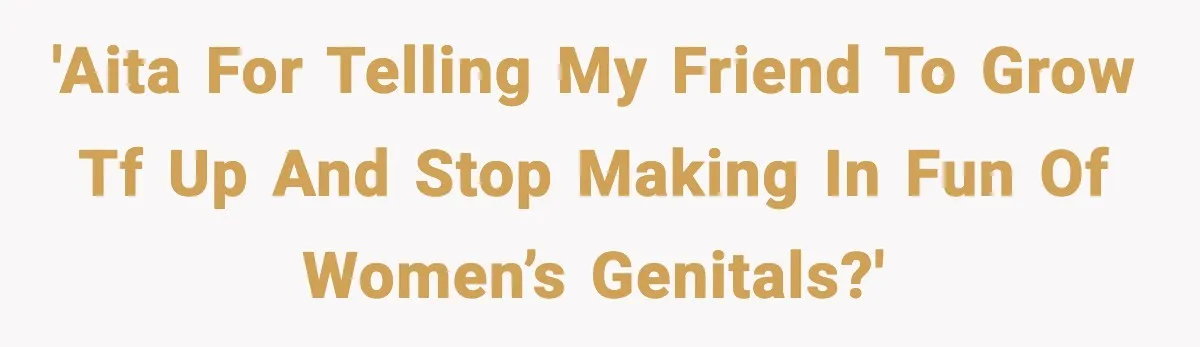 'AITA For telling my friend to grow tf up and stop making in fun of women’s genitals?'