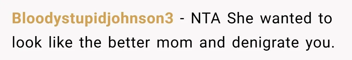 She Mom-Shamed Her Sister-in-Law at Dinner. The Clapback Left the Table Silent. Bloodystupidjohnson3 − NTA She wanted to look like the better mom and denigrate you.