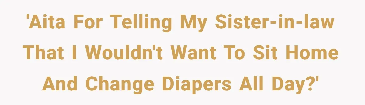 She Mom-Shamed Her Sister-in-Law at Dinner. The Clapback Left the Table Silent. 'AITA For Telling My Sister-in-Law That I Wouldn't Want to Sit Home and Change Diapers All Day?'