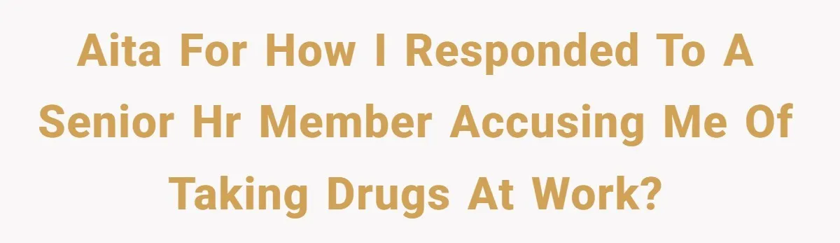 AITA for how I responded to a senior HR member accusing me of taking drugs at work?