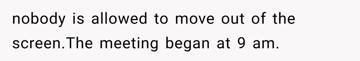 nobody is allowed to move out of the screen.The meeting began at 9 am.