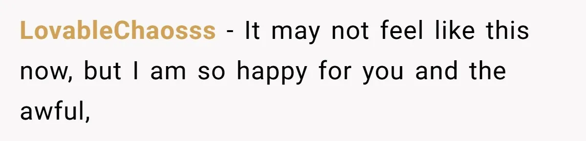 LovableChaosss − It may not feel like this now, but I am so happy for you and the awful,