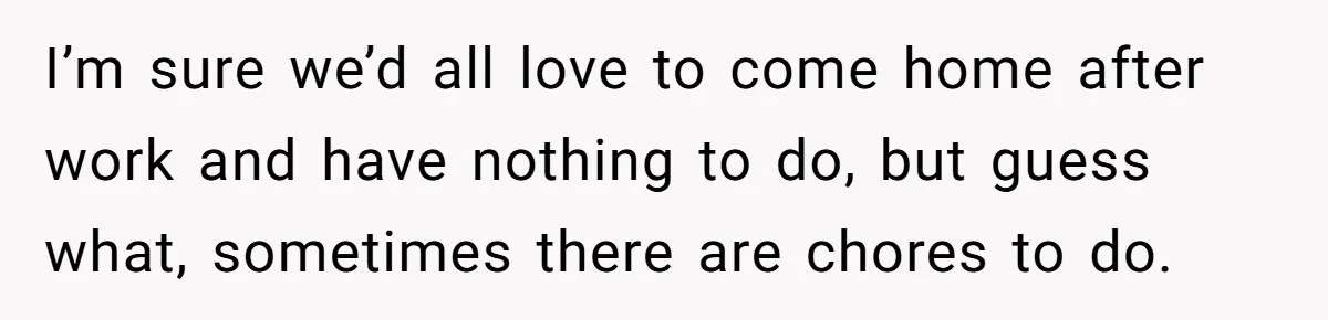 Wife Wants To Quit Her Job, Husband Says Fine But She Must Cover All The Chores I’m sure we’d all love to come home after work and have nothing to do, but guess what, sometimes there are chores to do.