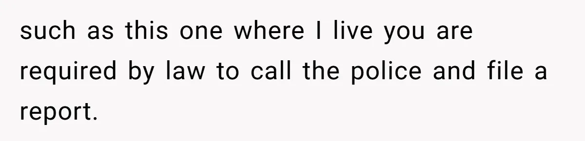 such as this one where I live you are required by law to call the police and file a report.