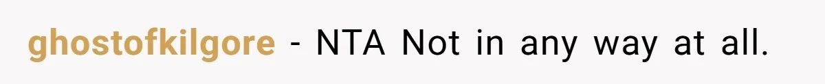 ghostofkilgore − NTA Not in any way at all.