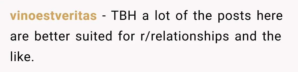 Reddit User Warns That Marriage Advice Online Might Be Coming From A 15-Year-Old, Internet Doesn’t Love It vinoestveritas − TBH a lot of the posts here are better suited for r/relationships and the like.