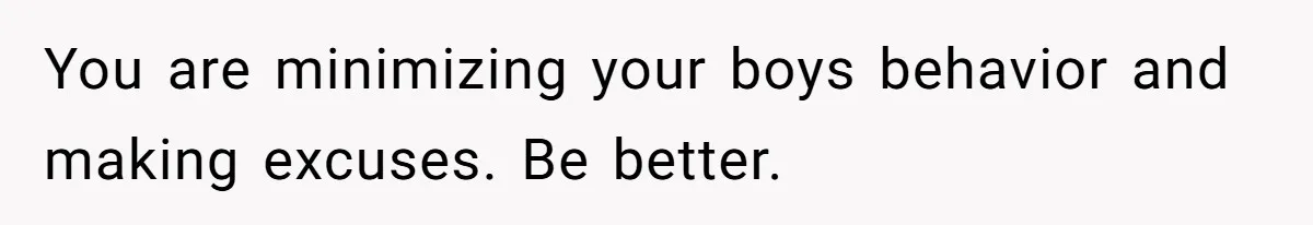 You are minimizing your boys behavior and making excuses. Be better.