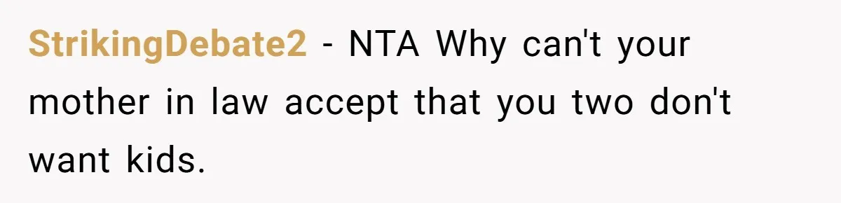 StrikingDebate2 − NTA Why can't your mother in law accept that you two don't want kids.