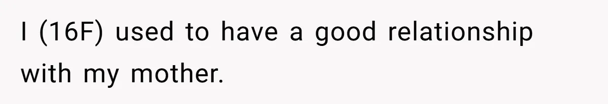 I (16F) used to have a good relationship with my mother.