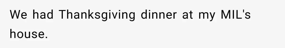 We had Thanksgiving dinner at my MIL's house.