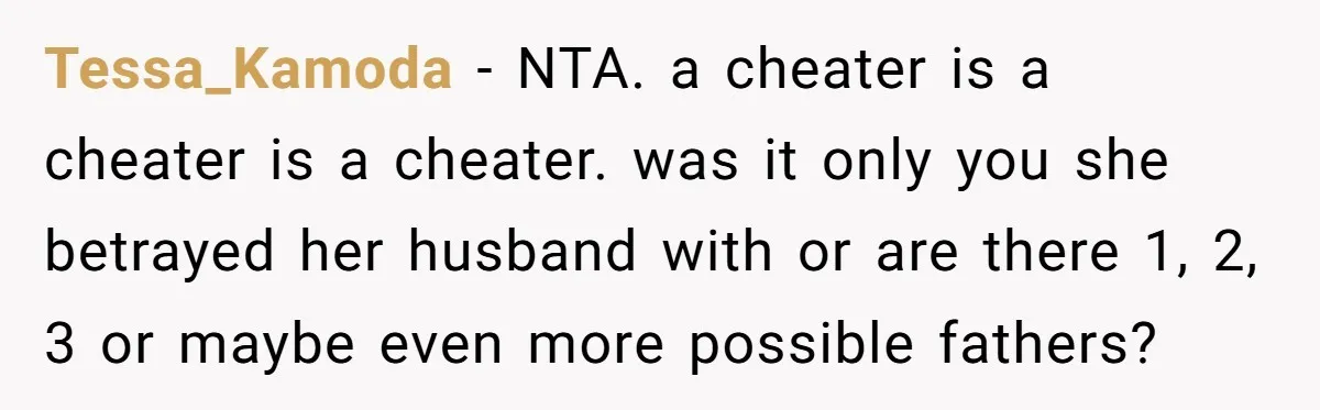 Tessa_Kamoda − NTA. a cheater is a cheater is a cheater. was it only you she betrayed her husband with or are there 1, 2, 3 or maybe even more...