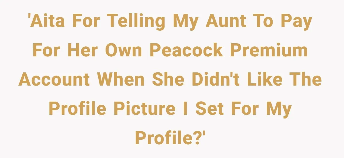 'AITA For telling my aunt to pay for her own Peacock Premium account when she didn't like the profile picture I set for my profile?'