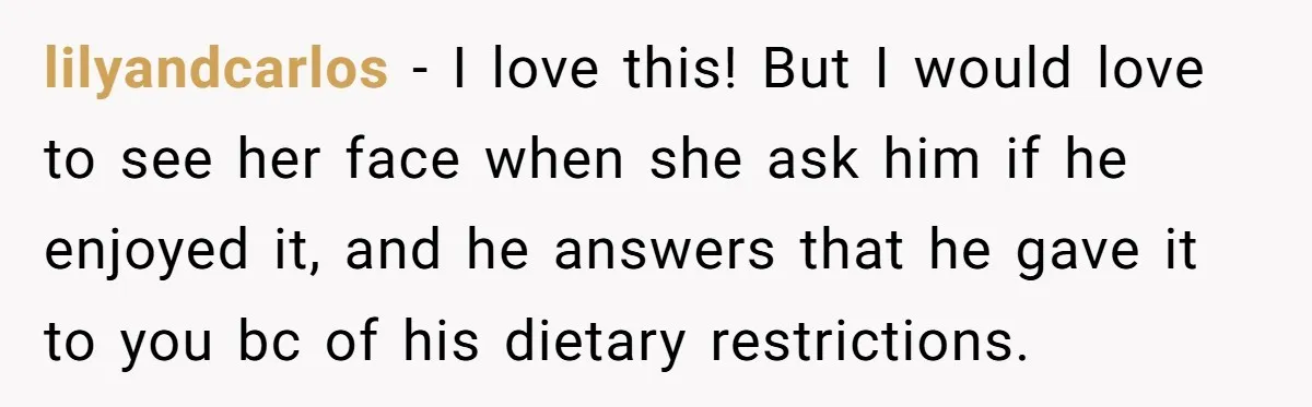 lilyandcarlos − I love this! But I would love to see her face when she ask him if he enjoyed it, and he answers that he gave it to you...