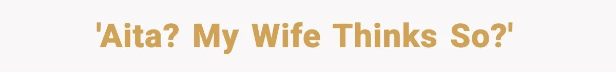 'AITA? my wife thinks so?'