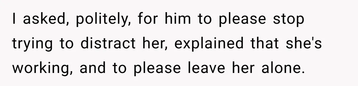 She Reported the Groundskeeper Who Cornered Her in the Woods. Now Her Cousin Says She “Ruined His Christmas” I asked, politely, for him to please stop trying to distract her, explained that she's working, and to please leave her alone.
