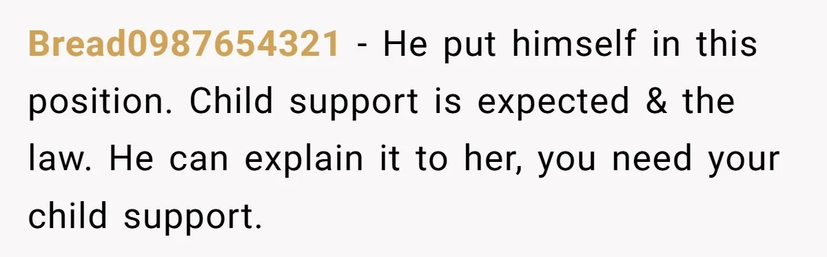 She Considered Helping Her Ex Avoid a Travel Ban, Even Though He Owed $16,000 in Child Support Bread0987654321 − He put himself in this position. Child support is expected & the law. He can explain it to her, you need your child support.