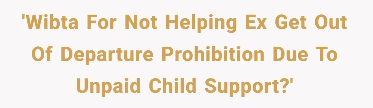 She Considered Helping Her Ex Avoid a Travel Ban, Even Though He Owed $16,000 in Child Support 'WIBTA for not helping ex get out of Departure Prohibition due to unpaid child support?'