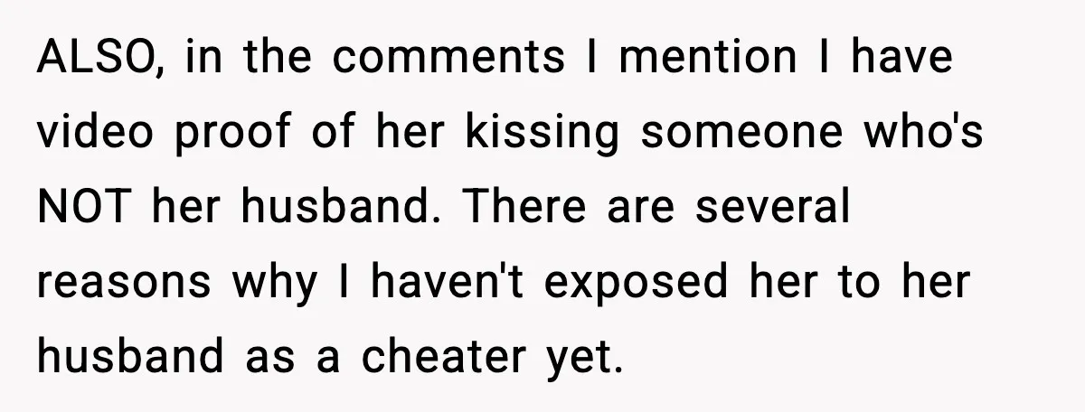 Loud Party Neighbor Threatens Violence, Judge Sees Video, And Everything Changes ALSO, in the comments I mention I have video proof of her kissing someone who's NOT her husband. There are several reasons why I haven't exposed her to her husband...