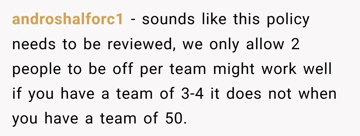 Colleagues Team Up After One Coworker Claims Every Single Holiday Day Off androshalforc1 − sounds like this policy needs to be reviewed, we only allow 2 people to be off per team might work well if you have a team of 3-4...