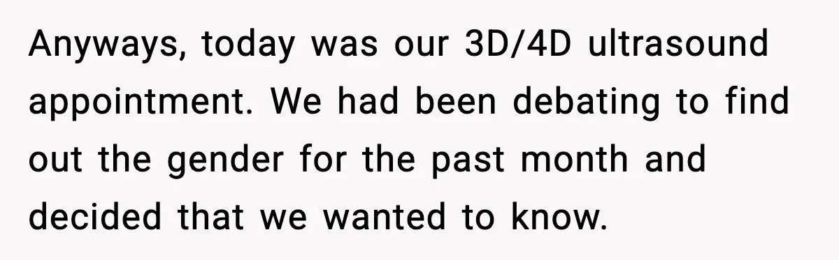 Anyways, today was our 3D/4D ultrasound appointment. We had been debating to find out the gender for the past month and decided that we wanted to know.