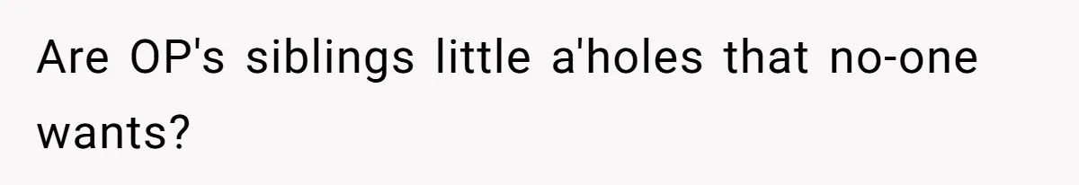 20-Year-Old Daughter Denies Being Last-Resort Guardian for Three Younger Half-Siblings Are OP's siblings little a'holes that no-one wants?