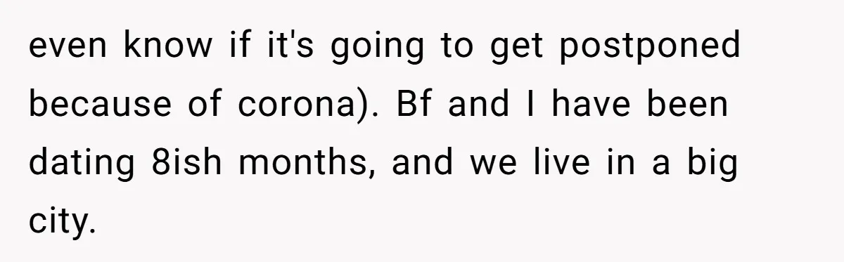 When Your Plus-One Is a Star, Does the Bride Get Eclipsed? even know if it's going to get postponed because of corona). Bf and I have been dating 8ish months, and we live in a big city.