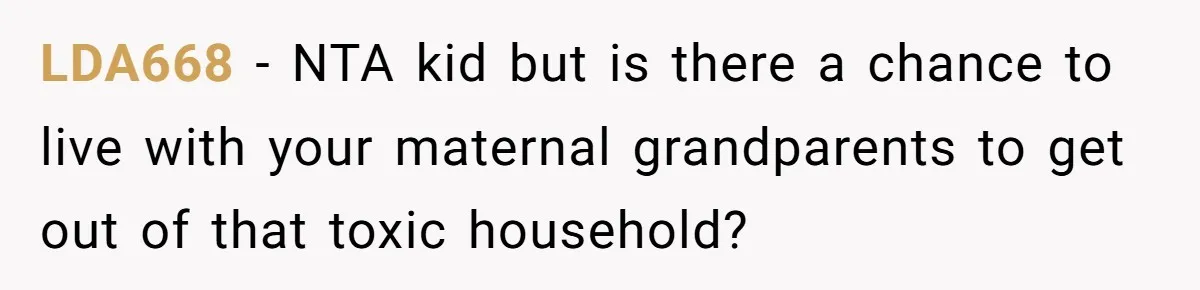 LDA668 − NTA kid but is there a chance to live with your maternal grandparents to get out of that toxic household?