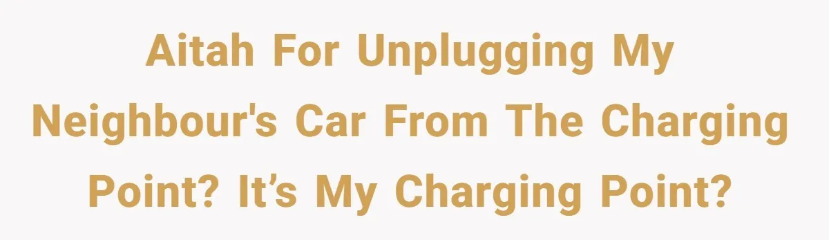 AITAH for unplugging my neighbour's car from the charging point? It’s my charging point?