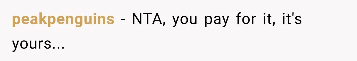 peakpenguins − NTA, you pay for it, it's yours...