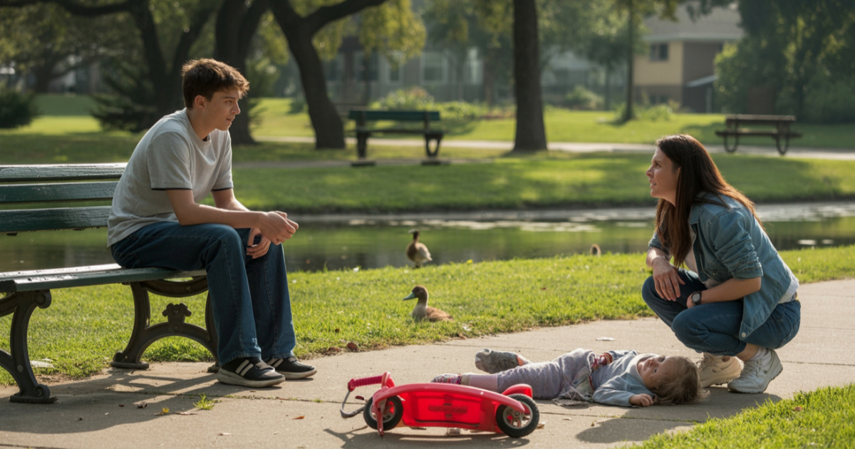 Woman Calls Out Man For Ignoring Her Crying Child, His Response Leaves Everyone Stunned