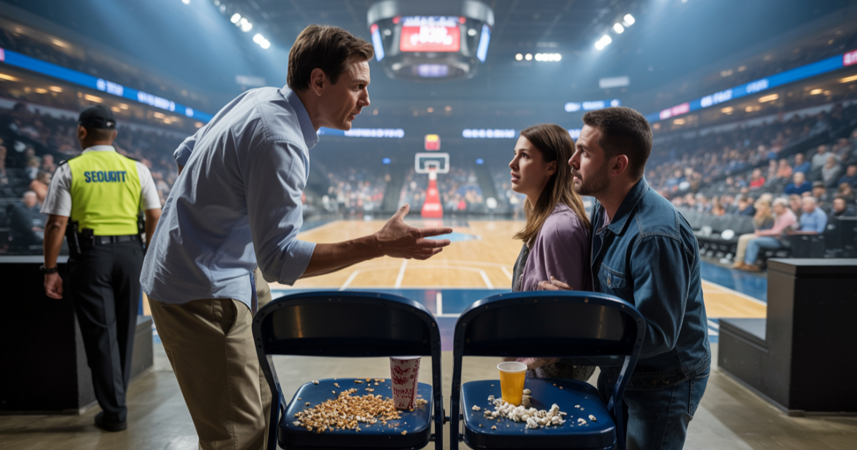 Couple Invades A Fan’s NBA Seats With Bags Of Peanuts, Then Gets Mad When He Calls Them Out Couple Invades A Fan’s NBA Seats With Bags Of Peanuts, Then Gets Mad When He Calls Them Out