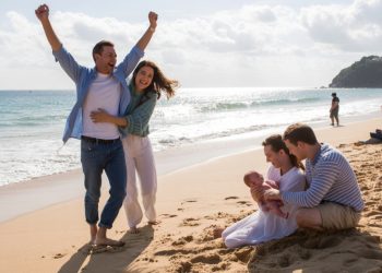 Man Yells “HELL YEAH” To Proposal, Accidentally Ruins Baby’s Beach Nap