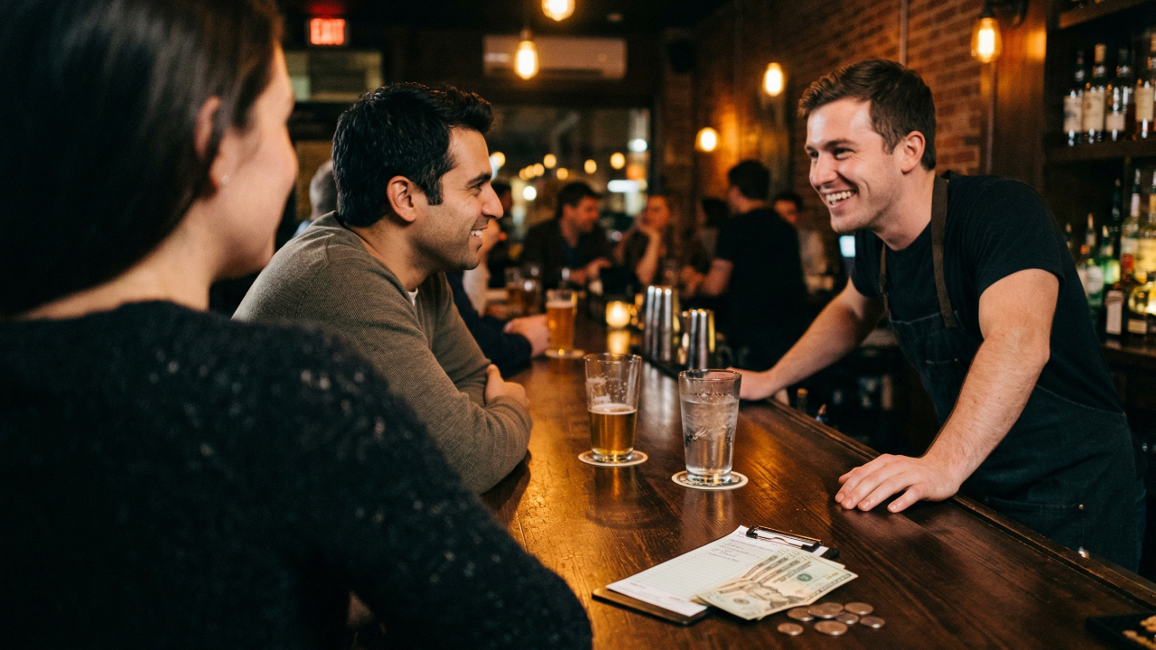 Did the Bartender Think Her Husband Paid the Bill? A Customer Sets the Record Straight Did the Bartender Think Her Husband Paid the Bill? A Customer Sets the Record Straight