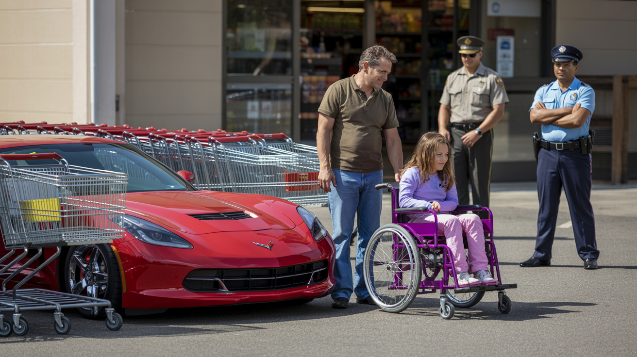 Dad Teaches Corvette Driver a Lesson After Parking in Handicap Spot
