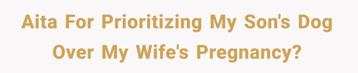 AITA for prioritizing my son's dog over my wife's pregnancy?