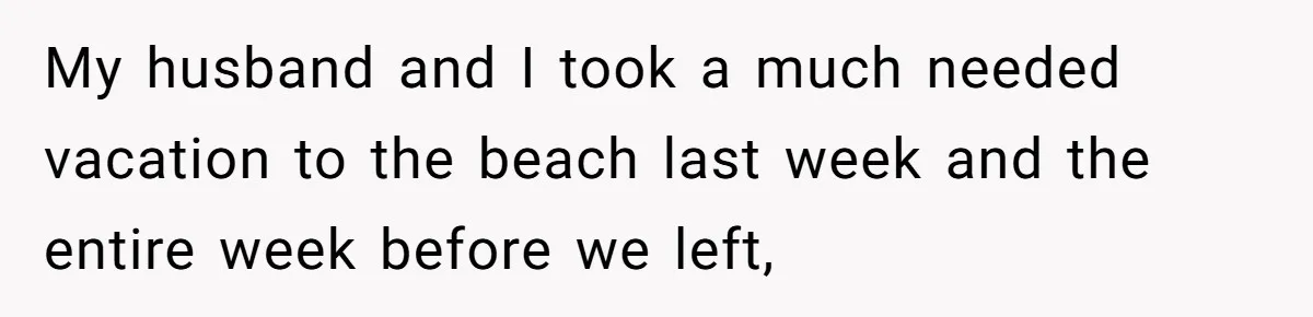 My husband and I took a much needed vacation to the beach last week and the entire week before we left,