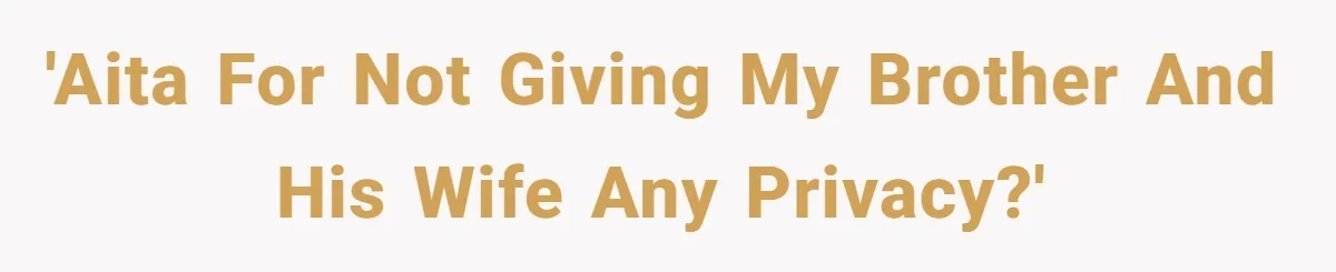 'AITA for not giving my brother and his wife any privacy?'