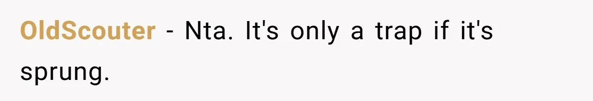 OldScouter − Nta. It's only a trap if it's sprung.