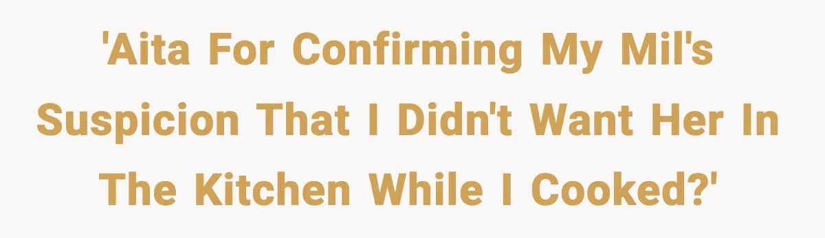 'AITA for confirming my MIL's suspicion that I didn't want her in the kitchen while I cooked?'