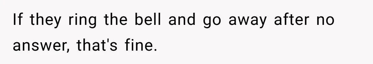 If they ring the bell and go away after no answer, that's fine.