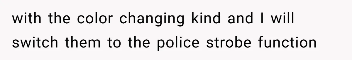 with the color changing kind and I will switch them to the police strobe function