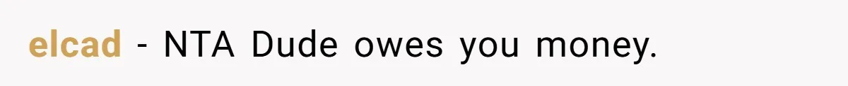 elcad − NTA Dude owes you money.