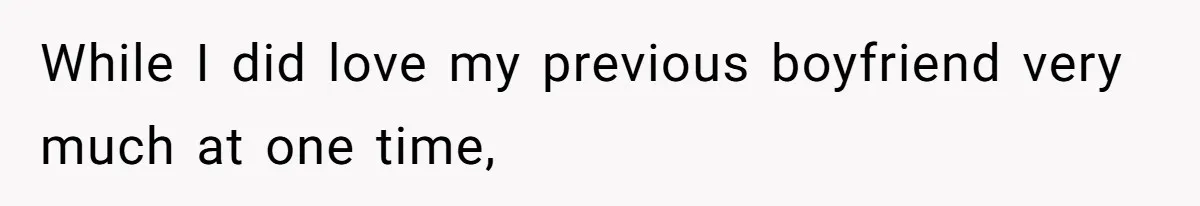 While I did love my previous boyfriend very much at one time,