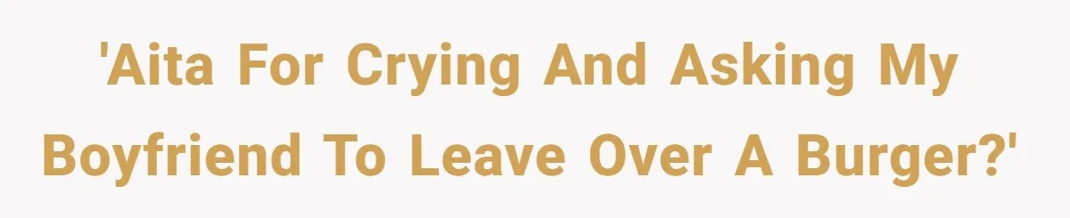 'AITA for crying and asking my boyfriend to leave over a burger?'
